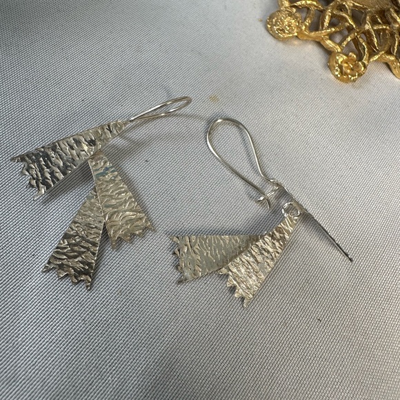 Vintage 80’s artisan Turkish silver earrings - Picture 4 of 10